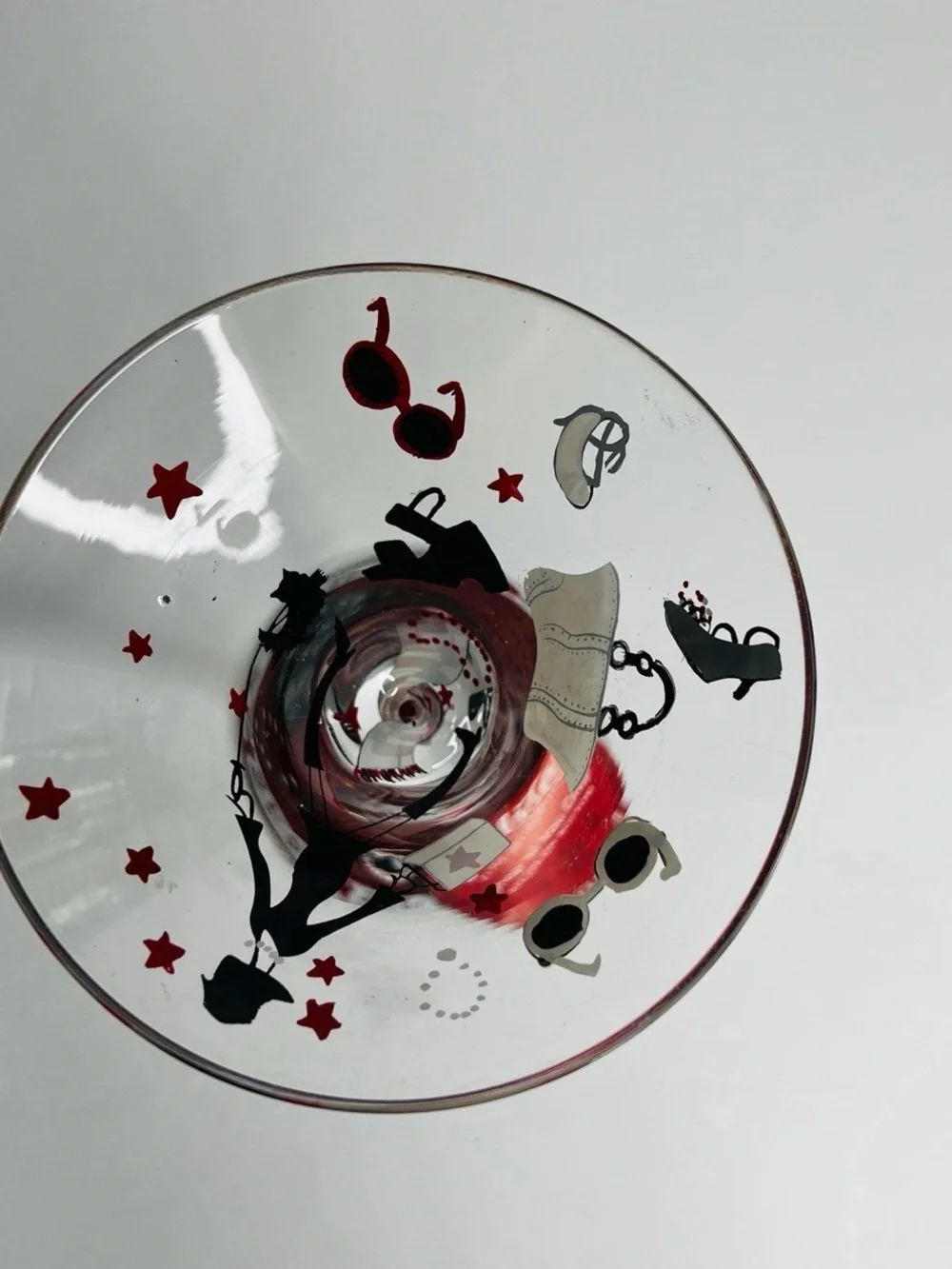 Lolita Shop Till You Drop Hand Painted Martini Glass with Box